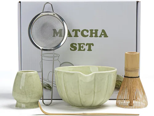 Miniatura 7 de Set de Batidor Matcha, Set de Matcha Incluye Tazón de Matcha de Cerámica, Batidor de Bambú, Cuchara, Soporte Chasen, Tamiz, Kit de Matcha Perfecto 1