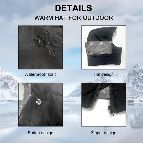 Miniatura 2 de Gorro cálido de invierno para hombres y mujeres, saco de dormir resistente al viento, para acampar al aire libre, gorra impermeable para senderismo