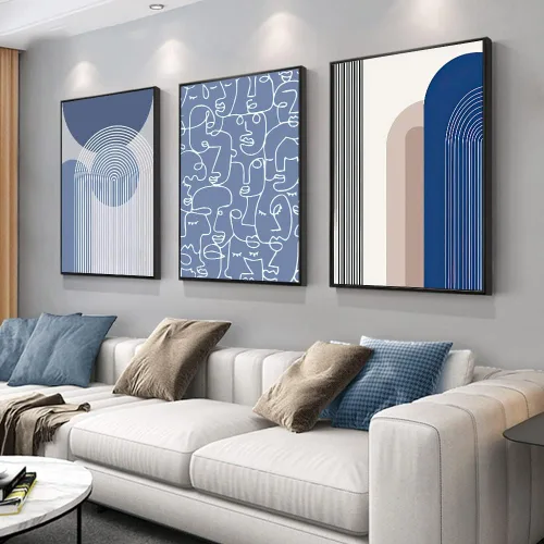 FCHUI Lienzo enmarcado para pared, minimalismo abstracto bohemio, pintura al óleo, fotos modernas, carteles listos para decorar, colgantes, sala de