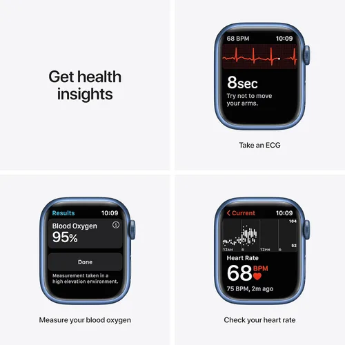 Miniatura 3 de Apple Watch - Serie 7 [GPS 41mm] Reloj inteligente con caja de aluminio azul con correa deportiva azul abismo. Rastreador de actividad física