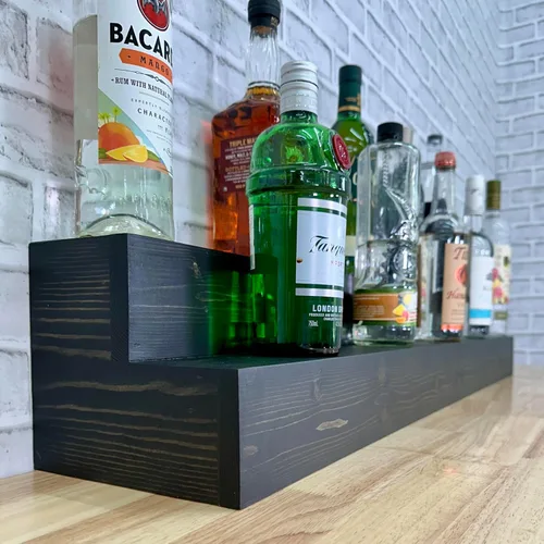 Miniatura 6 de Estante de exhibición de botellas de licor de 2 niveles, capacidad para 26 botellas, organizadores de bar para vino y whisky, soporte para botellas