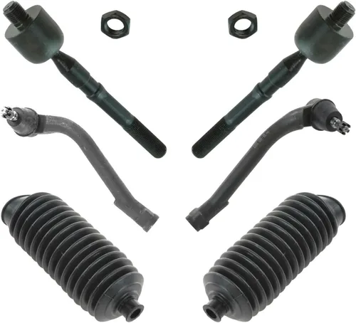 Miniatura 74 de TRQ Kit de dirección interior y exterior para lado del conductor y del pasajero delantero, con cremallera de dirección y fuelle de piñón compatible