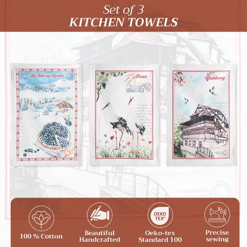 Miniatura 2 de Maison d' Hermine - Juego de 3 paños de cocina 100% de algodón, suaves, absorbentes, multiusos, para comedor, fiestas con bufé y campamento