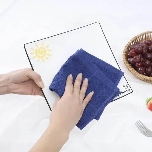 Miniatura 4 de Glynniss Trapos azules de cocina altamente absorbentes, color azul marino, 100% algodón, para lavar platos, limpieza (12 unidades, azul)