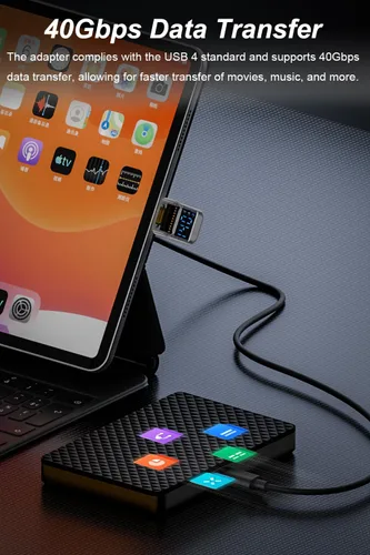 Miniatura 4 de Jadebones Paquete de 2 adaptadores USB C con pantalla digital, conector USB-C macho a hembra de 180 grados de 140 W para interruptor, iPhone 16/15
