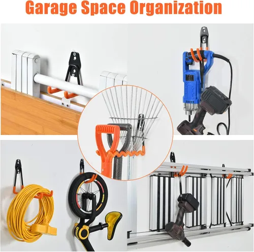Miniatura 3 de AOBEN Ganchos de garaje resistentes, ganchos de almacenamiento de acero para garaje, perchas para herramientas y ganchos combinables de montaje