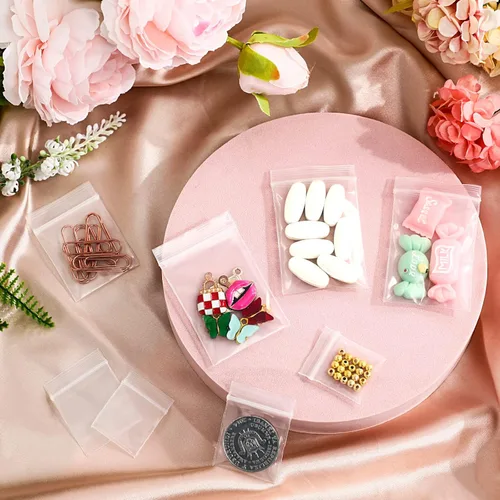 Miniatura 5 de 400 bolsas de plástico pequeñas de 7 milésimas de pulgada de grosor, con sello de plástico, para joyas, monedas, caramelos, bolsas de polietileno