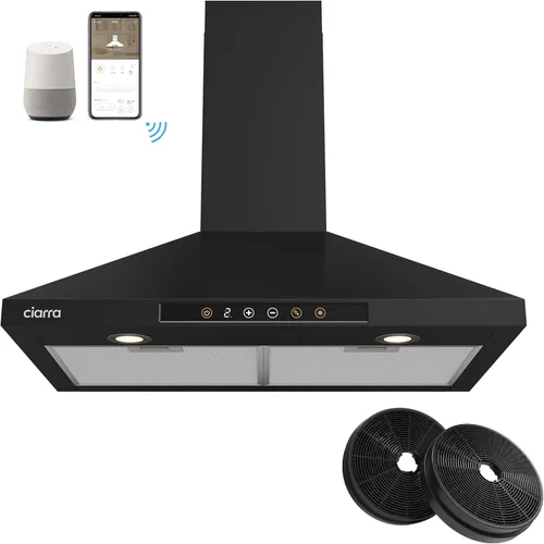 CIARRA Campana extractora inteligente de 30 pulgadas con control de voz, compatible con Alexa/Google Home/Smart Life Assistant, campana extractora