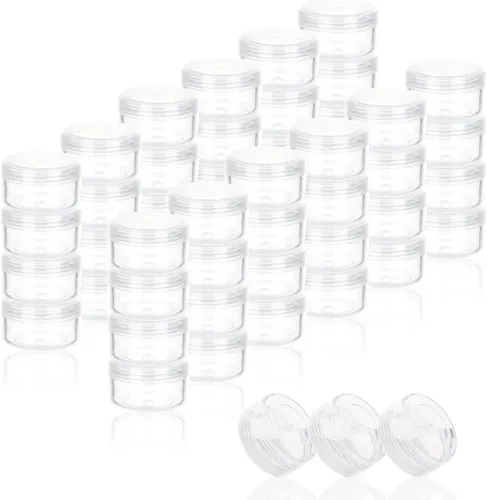 Miniatura 11 de 5 Gramos Contenedores de Muestra con Tapas, 25 Piezas Mini Contenedores de Maquillaje, Contenedores Cosméticos de Viaje de Plástico Vacío