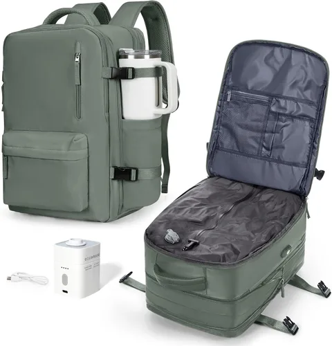 Miniatura 55 de VGCUB Mochila grande de viaje para trabajo, negocios, mochila para computadora portátil aprobada para vuelo, para mujeres y hombres, mochila