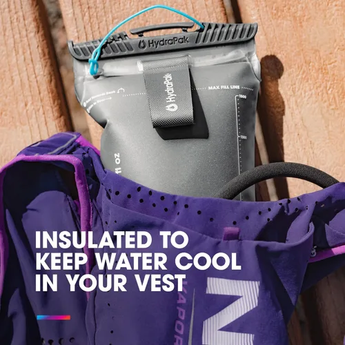 Miniatura 3 de HydraPak Velocity IT (depósito de hidratación de 1,5 L o 2 L) – Vejiga de agua aislada para paquete de hidratación – Válvula de mordida