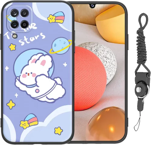 Miniatura 11 de Funda para Galaxy A51 5G (no compatible con la versión A51 4G) con correa de cordón, para niñas y mujeres, diseño lindo de anime, funda de silicona