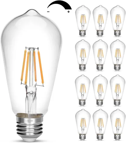 Miniatura 11 de Bombilla LED Edison, Bombilla Vintage Antigua de 40W, Bombilla LED E26 No Regulable 450 Lúmenes 2700K, Blanco Cálido, Paquete de 3 Blanco cálido
