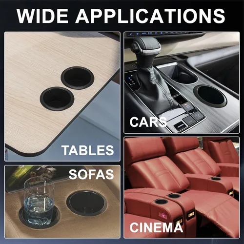 Miniatura 7 de OUNONA Soporte para tazas para Rv, barco, coche, sofá, carrito de golf, asas reclinables, inserto de soporte de tazas, plástico universal para mesa