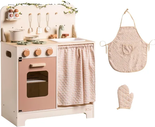 Miniatura 9 de ROBOTIME Juego de Cocina de Juguete - Refrigerador de Juguete de Madera con Accesorios, Juego de Cocina de Simulación para Niños y Niños Pequeños