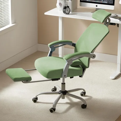 Miniatura 9 de Silla ergonómica de malla para el hogar, escritorio de computadora, silla reclinable giratoria con ruedas, soporte lumbar, cómoda silla de trabajo
