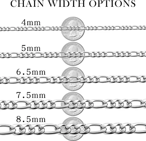 Miniatura 3 de SANNYRA Figaro - Collar de cadena de acero inoxidable para hombres y mujeres