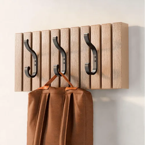Miniatura 8 de bussdis Ganchos de pared para colgar abrigos, ganchos de mochila resistentes para pared, soporta hasta 30 libras, ganchos grandes para toallas, Negro