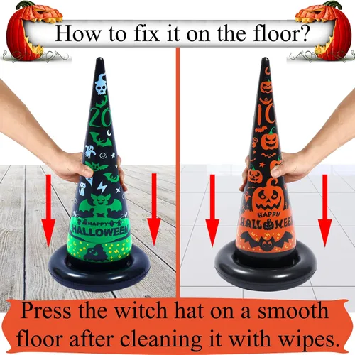 Miniatura 3 de Juegos de fiesta de Halloween, sombrero de bruja inflable, juegos de lanzamiento de anillos para niños y adultos, familia, juguetes y decoraciones