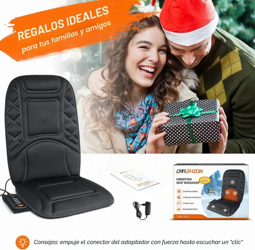 Miniatura 6 de CARSHION Masajeador de espalda con calor, funda de asiento con calefacción con 5 nodos de masaje vibratorios, almohadilla para silla para aliviar