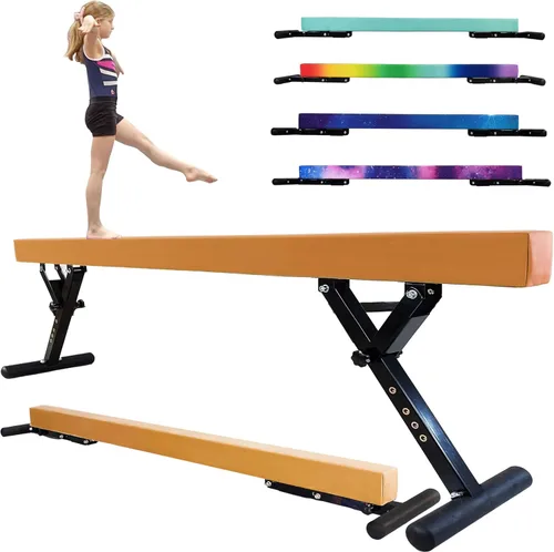 Miniatura 27 de FC Funcheer - Viga de equilibrio ajustable para niños - Viga de gimnasia de 8 pies - Viga de piso alto y bajo para todos los niveles de gimnasia