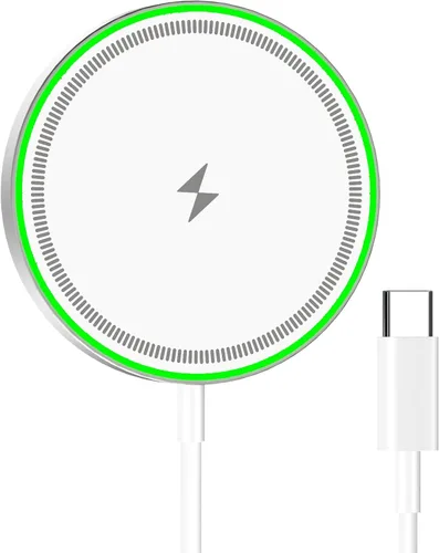 Cargador inalámbrico magnético máximo de 15 W, almohadilla de carga rápida Mag-Safe con luz LED, compatible con iPhone 16/15/14/13/12, AirPods
