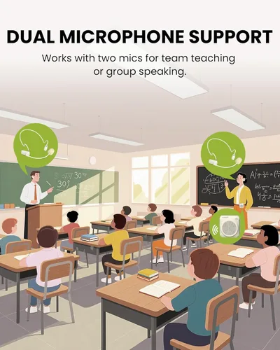 Miniatura 5 de Avantree VoxAmp Lite - Amplificador de voz inalámbrico para profesores y aulas, hablar mientras reproducen audio Bluetooth, altavoz de 15 W