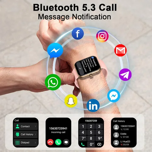 Miniatura 5 de Reloj inteligente para mujer (respuesta/hacer llamada), nuevo reloj inteligente 2025 de 1.96 pulgadas HD con más de 110 modos deportivos, frecuencia