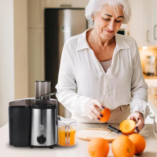Miniatura 3 de Mueller Juicer Ultra Power, máquina extractora de prensa centrífuga fácil de limpiar, canal de alimentación ancho de 3 pulgadas para frutas enteras