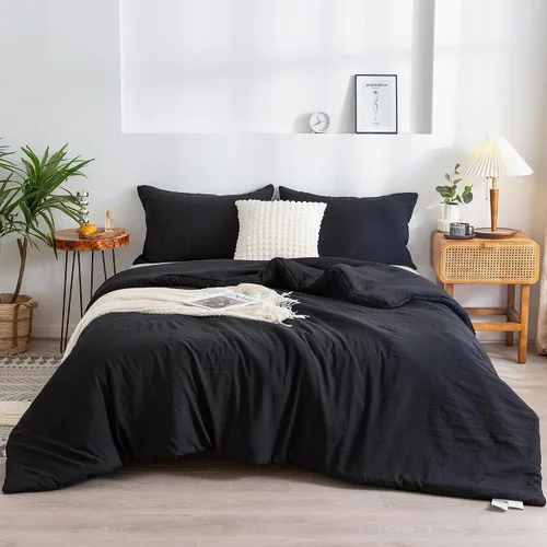 Miniatura 20 de COTTEBED Juego de edredón ultrasuave para cama King, para uso en todas las estaciones, peso ligero con microfibra de algodón lavado cálida y Verde