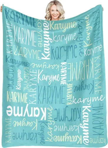 Miniatura 13 de Mantas personalizadas con nombres, regalos para bebés, niñas y niños, manta personalizada de vellón suave y sherpa con nombre para niños y adultos
