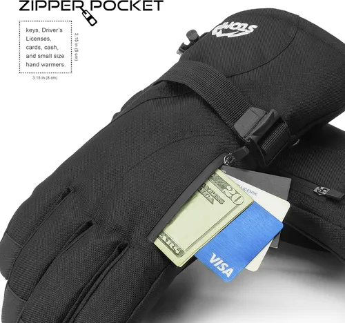 Miniatura 3 de STOMP Guantes impermeables para esquínieve de invierno cálidos 3M Thinsulate Snowboard Snowmobile Guantes para clima frío