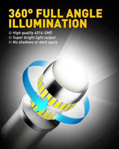 Miniatura 2 de AUXITO Bombilla LED 1157 blanca, superbrillante 2057 2357 7528 BAY15D, bombillas LED para respaldo, señal inversa, intermitente, estacionamiento