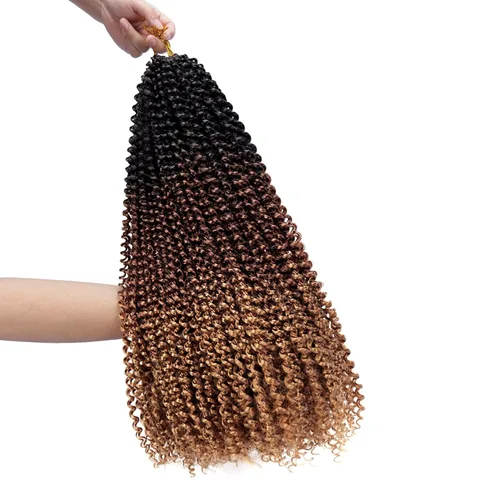 Miniatura 8 de Dorsanee Cabello Passion Twist Ombré de 24 pulgadas, 7 paquetes de Cabello de Ganchillo de Ondas de Agua, Cabello Largo Bohemio Rizado para Trenzar