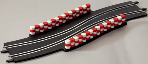 Carrera 20061647 61647 Chicane Sección de estrechamiento con pilas de neumáticos Añadir en la pista piezas para GO & Digital 143 Slot Car Racing