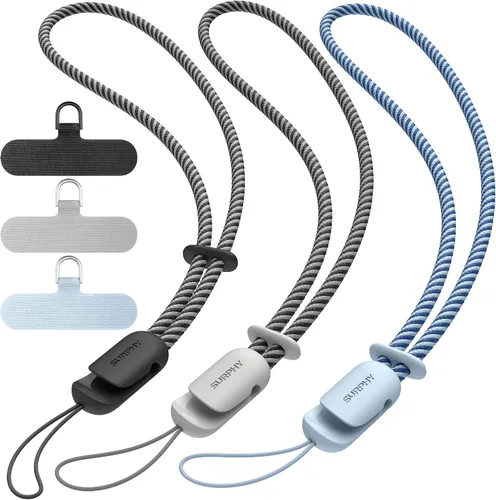 Miniatura 15 de SURPHY Paquete de 3 correas de muñeca para teléfono con lengüeta de sujeción para teléfono celular, correa para teléfono celular, correa para A