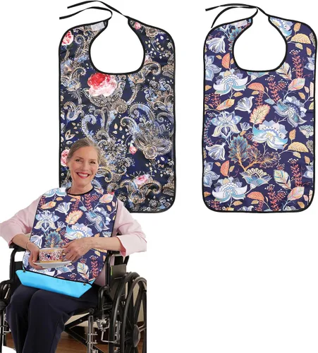 Miniatura 11 de 2 Baberos para Adultos para Hombres, Baberos para Hombres Mayores para Comer, Baberos Lavables y Reutilizables para Adultos