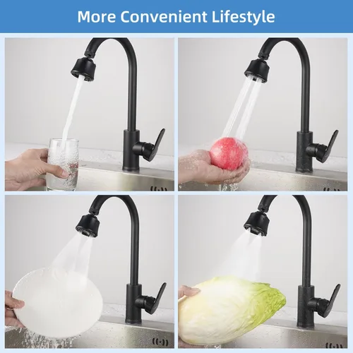 Miniatura 5 de Hygie Rinse Reemplazo de la cabeza del grifo del fregadero de cocina, accesorio rociador de 4 grifos rociadores con giro de ángulo grande, rosca