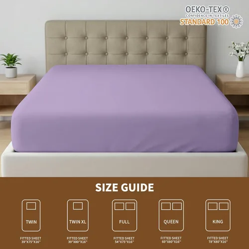 Miniatura 6 de HBHLFZ Sábana Bajera Ajustable Queen, Sábana Inferior Transpirable y Suave - Sábana Ajustable Queen Tamaño con Bolsillos Profundos de 60"x80