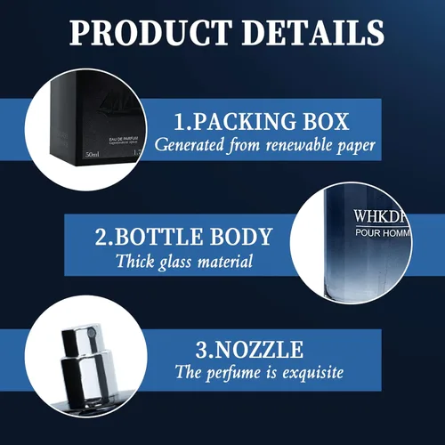 Miniatura 3 de Eau de Toilette - Colonia de feromonas para hombres, aroma cítrico fresco y duradero, aroma a base de limón, pimienta, cedro, adecuado