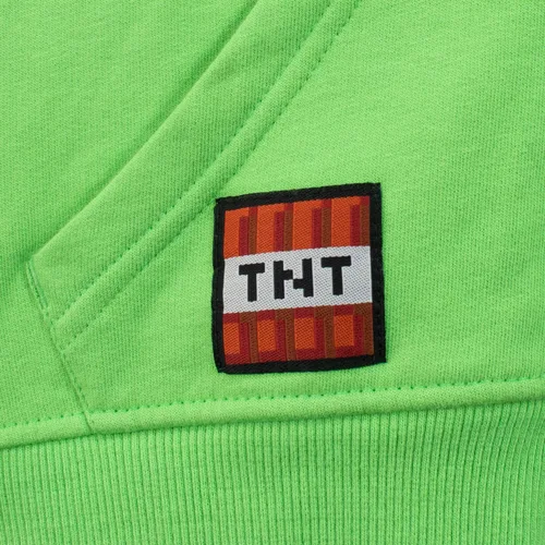 Miniatura 6 de Minecraft Sudadera con capucha Creeper para niño, forro polar verde con licencia oficial de star wars silent one crew.