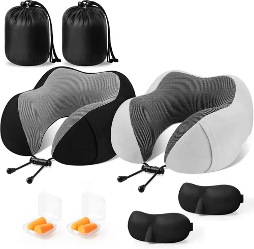 Miniatura 8 de CloudBliss Almohada de viaje de espuma viscoelástica de alta calidad, almohada cervical cómoda y de apoyo, almohadas cervicales para viajar