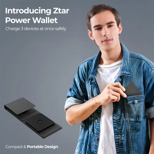 Miniatura 2 de ZTAR Cargador de viaje inalámbrico 3 en 1 para iPhone 16/15/14/13/12, Samsung Galaxy con capacidades inalámbricas, auriculares y Apple Watch