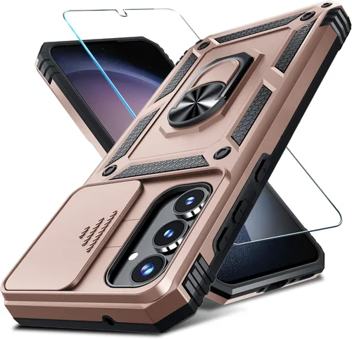 Miniatura 9 de Janmitta Funda compatible con Samsung Galaxy A35 5G, funda integrada para lente de cámara deslizante + protector de pantalla + soporte de anillo