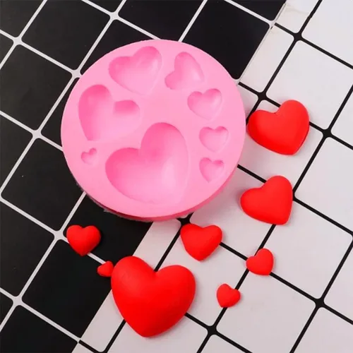 Miniatura 3 de 2 moldes de silicona rosa, diferentes tamaños, molde de chocolate con forma de corazón, moldes para decoración de galletas, pasteles, pasteles
