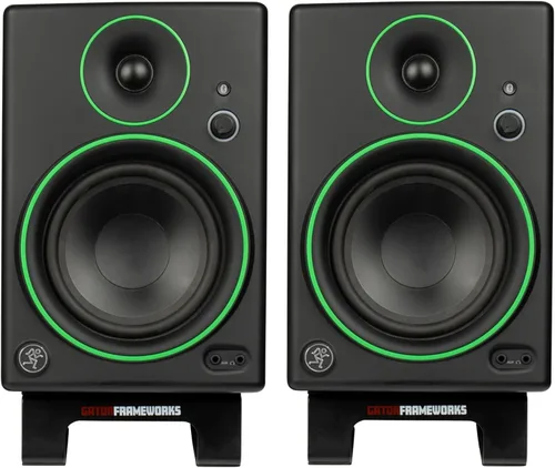 Miniatura 7 de Gator Frameworks Soporte de escritorio con abrazadera para monitor de estudio y altavoz con superficie acolchada de espuma EVA, ángulo ajustable