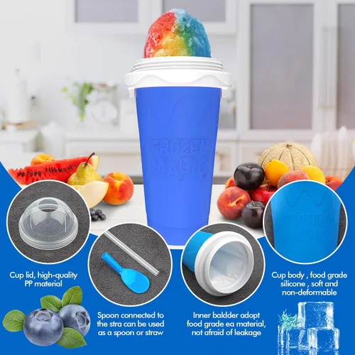 Miniatura 6 de 3 piezas vasos para hacer granizados, tazas mágicas DIY de batidos congelados rápidos para batidos de leche caseros, máquina para hacer helados