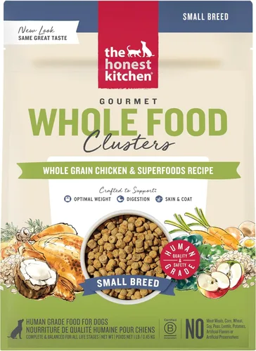 The Honest Kitchen Alimento seco de grado humano para perros, alimentos secos de grano entero para perros de raza pequeña, pollo, 1 libra
