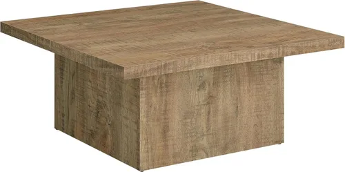 Coaster Home Furnishings Zetta Mesa de Centro Cuadrada para Cóctel de Sala de Estar Chapa Laminada Diseñada Ecológica con Aspecto de Madera Estilo