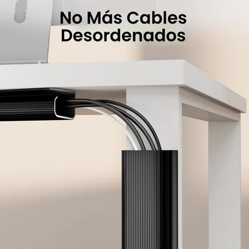 Miniatura 6 de EVEO Kit de gestión de cables debajo del escritorio (6 unidades) - Ocultador de cables para gestión de cables debajo del escritorio, ocultador